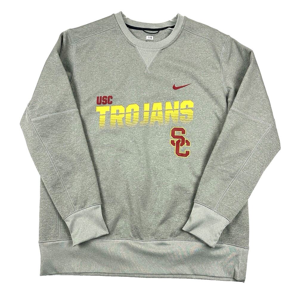 USC Trojans Nike Therma sweatshirt Men's XL/TG team issued #19 gray crewneck